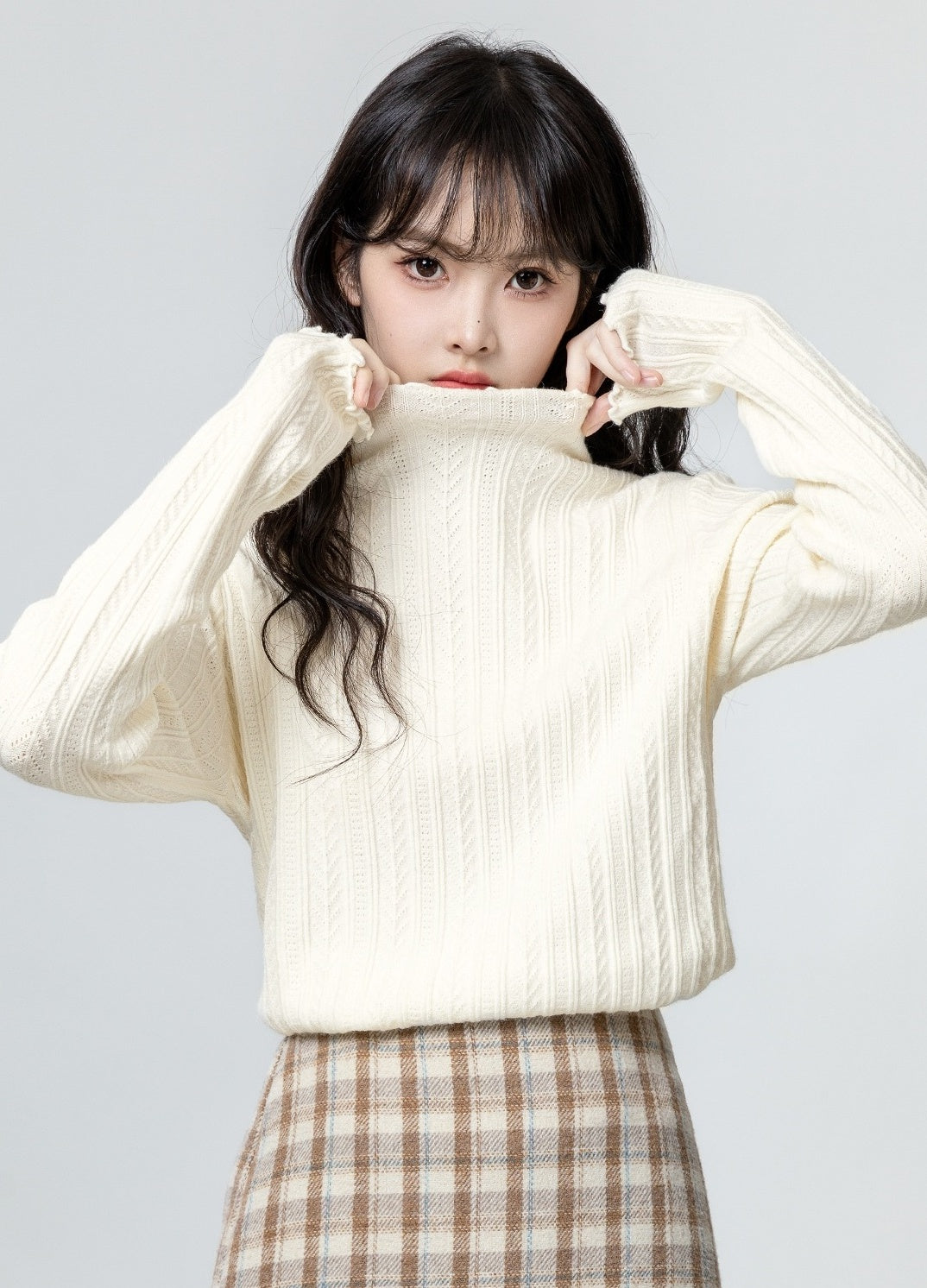 Beige Ruffled Long Sleeve Top