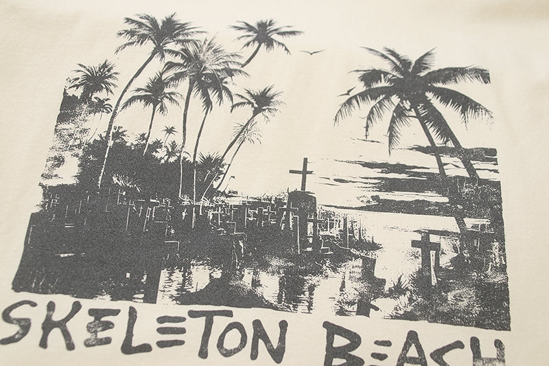 Beige Skeleton Beach Sleeveless T-Shirt