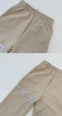 Beige Statement Print Sweatpants