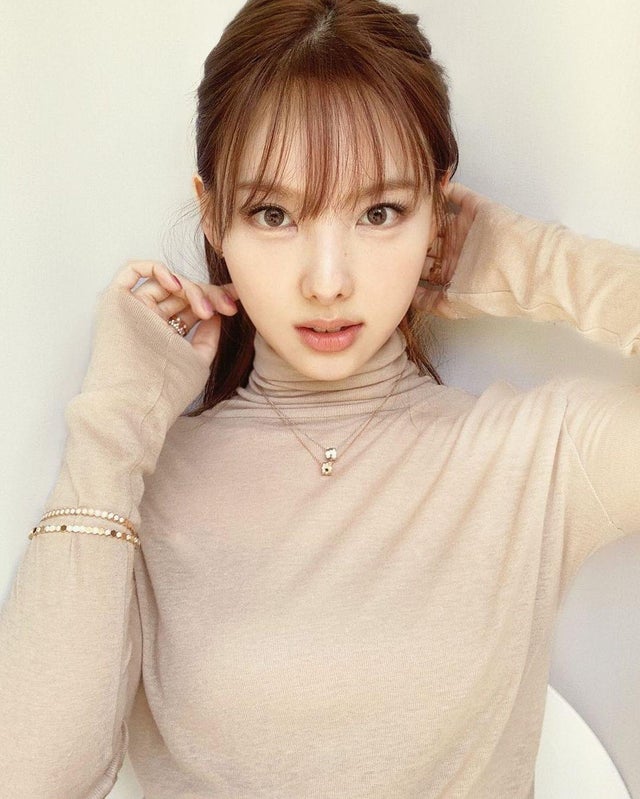 Beige Turtle Neck Fitted Sweater
