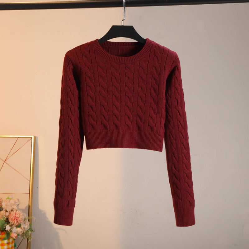 Beige Twist Patterrn Knitted Sweater