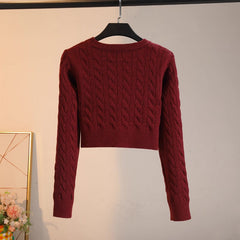 Beige Twist Patterrn Knitted Sweater