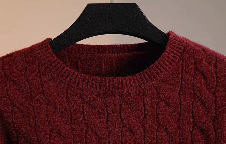 Beige Twist Patterrn Knitted Sweater
