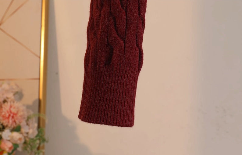 Beige Twist Patterrn Knitted Sweater