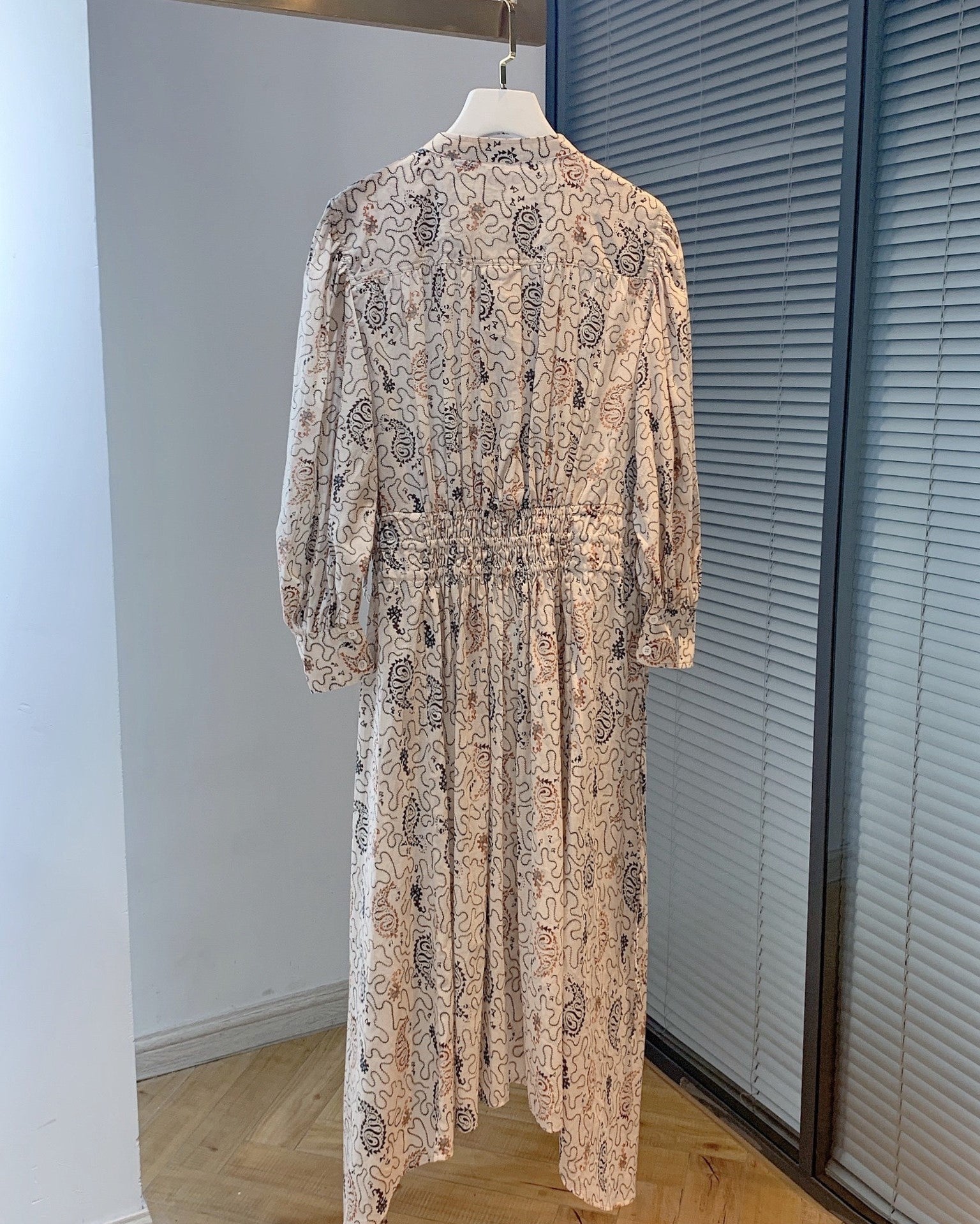 Beige Vintage Pattern Dress