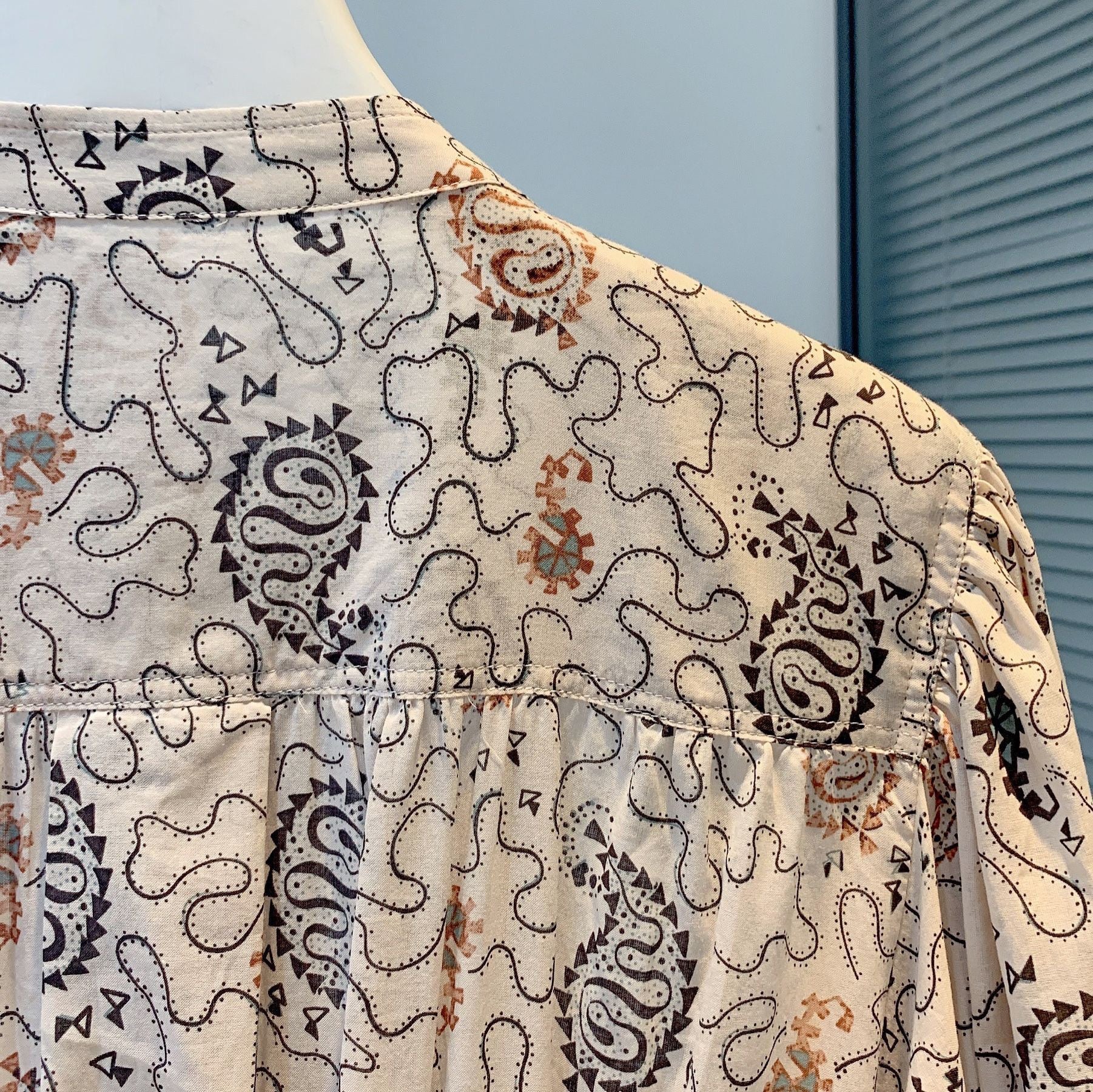Beige Vintage Pattern Dress