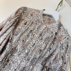 Beige Vintage Pattern Dress