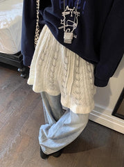 Beige Warm Knitted Skirt