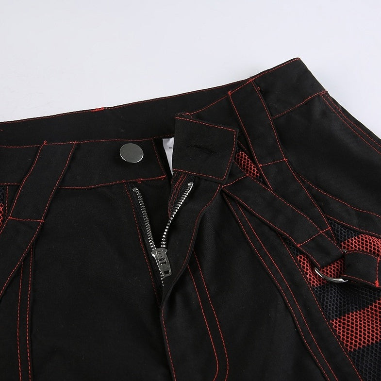 Black And Red Gothic Style Jeans