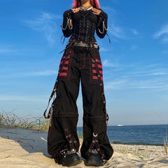 Black And Red Gothic Style Jeans