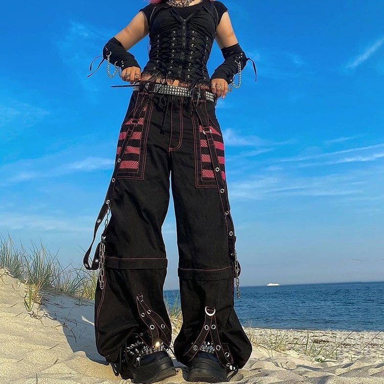 Black And Red Gothic Style Jeans