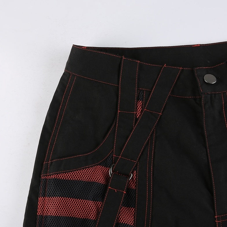 Black And Red Gothic Style Jeans