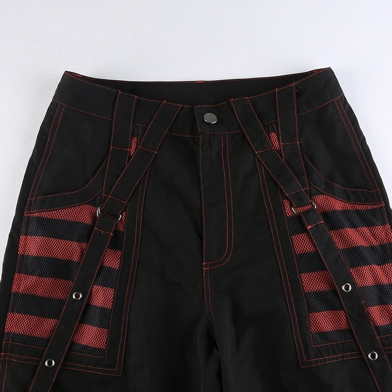 Black And Red Gothic Style Jeans