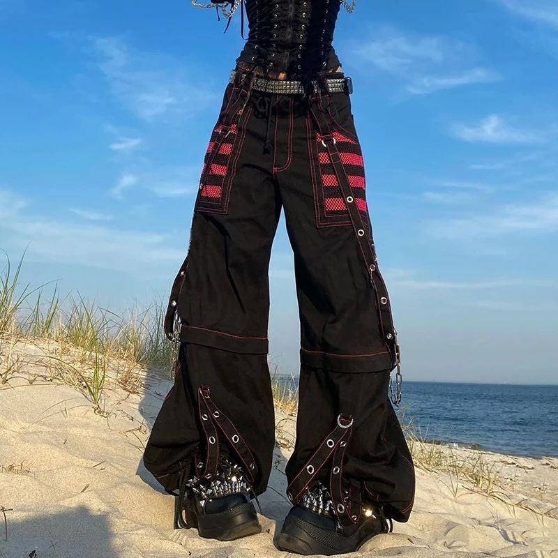 Black And Red Gothic Style Jeans