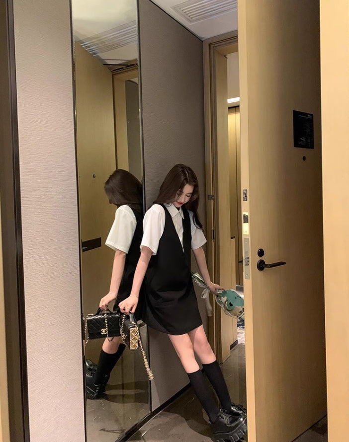 Black And White Shirt And Dress Set