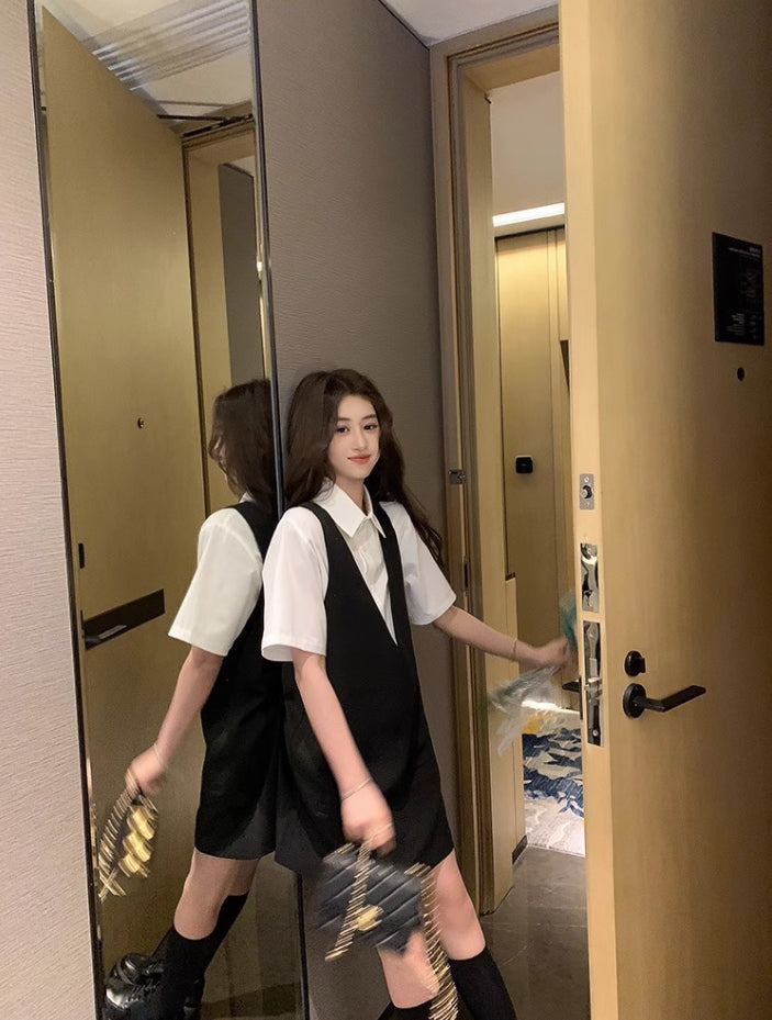 Black And White Shirt And Dress Set