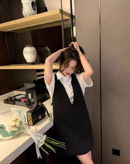 Black And White Shirt And Dress Set