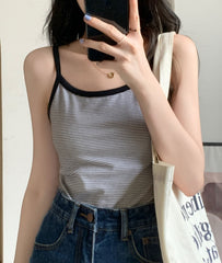 Black And White Striped Sling Top