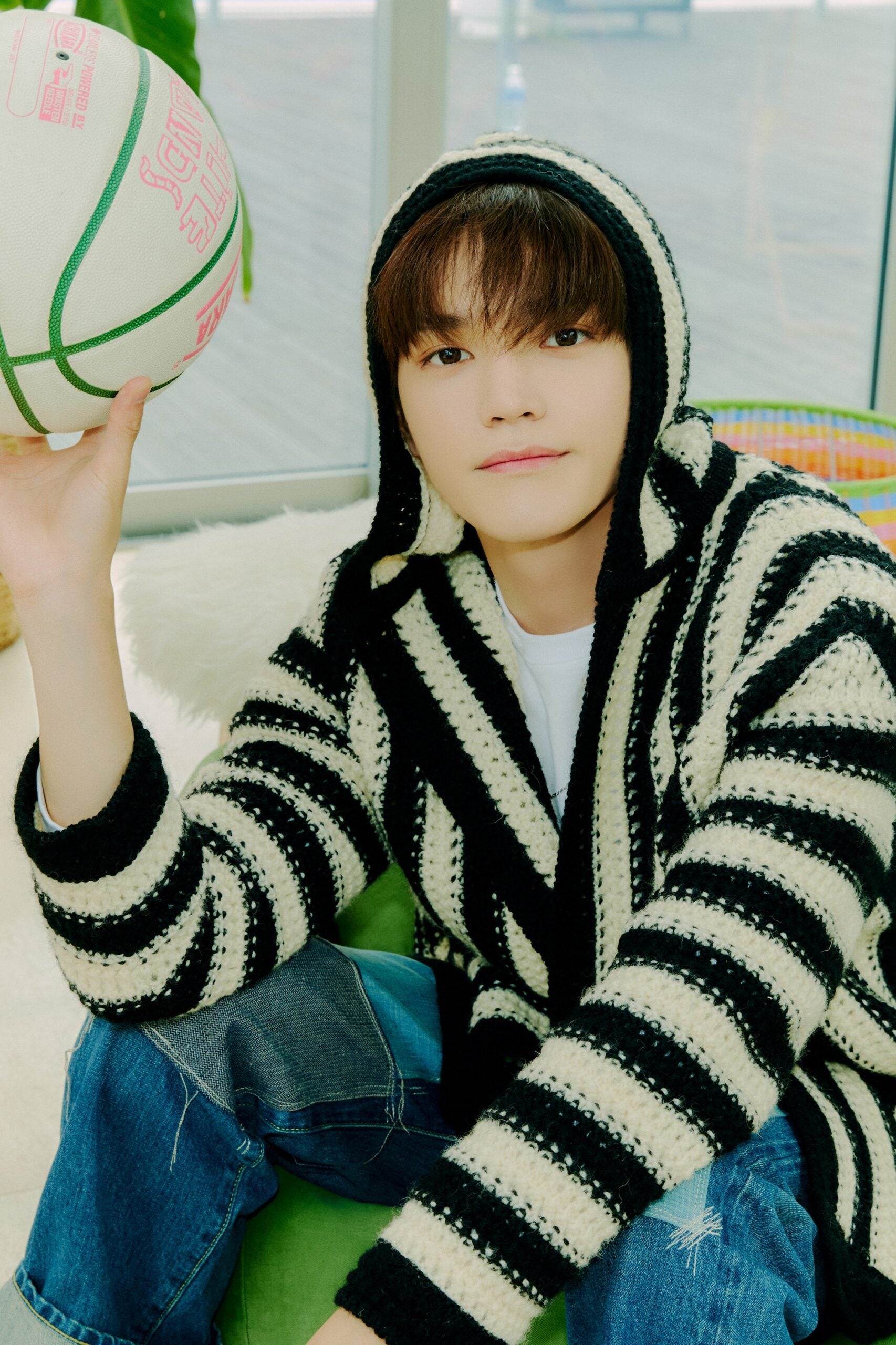Black And White Stripes Hooded Cardigan