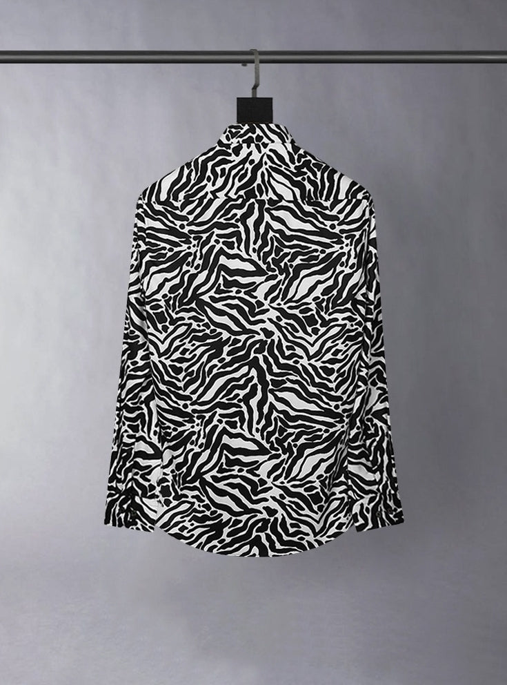 Black And White Zebra Pattern Shirt