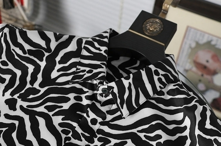 Black And White Zebra Pattern Shirt
