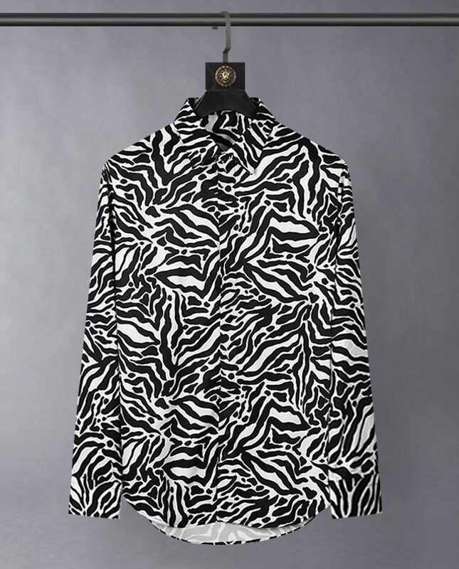 Black And White Zebra Pattern Shirt
