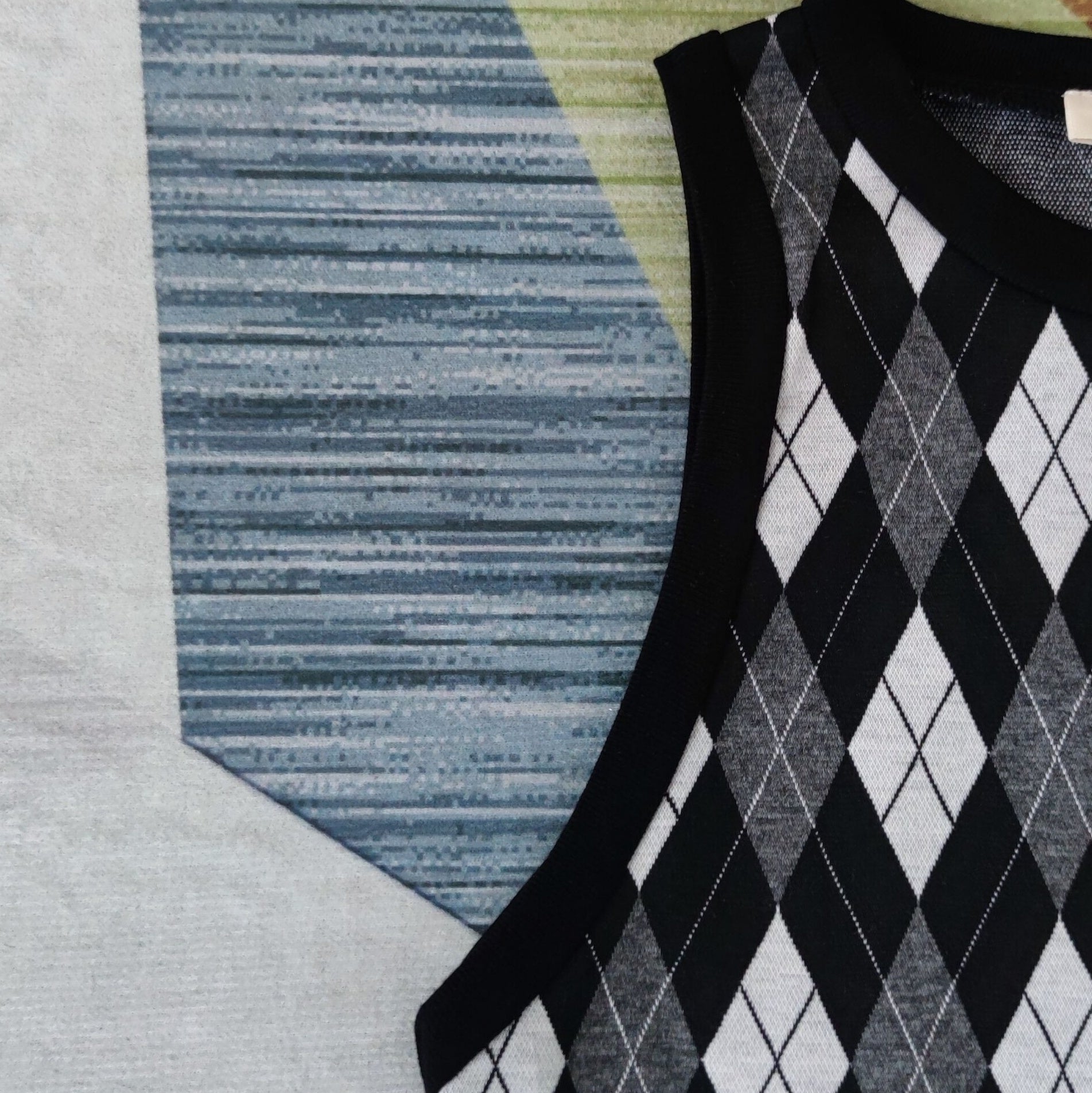 Black Argyle Sleeveless Top