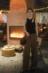Black Asymmetrical Straps Top