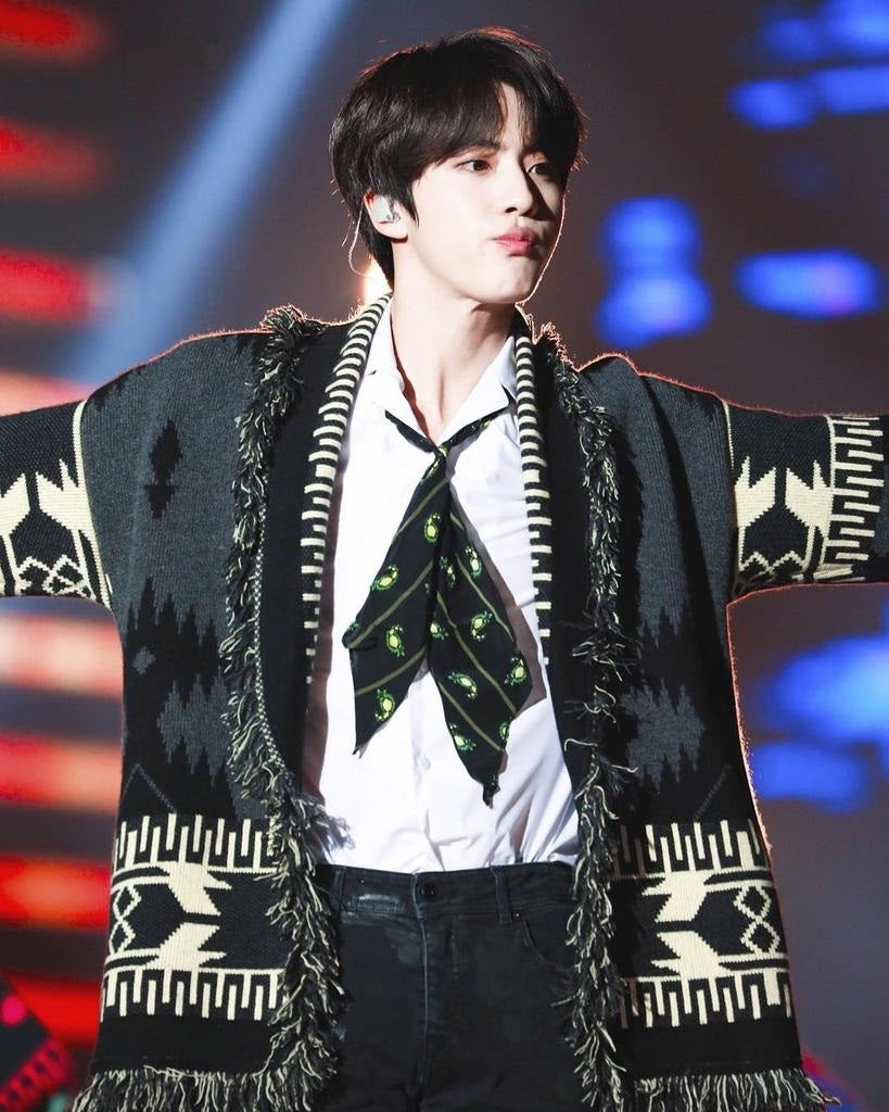 Black Aztec Frilled Cardigan