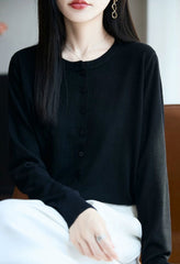 Black Basic Knit Cardigan