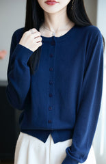 Black Basic Knit Cardigan