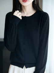 Black Basic Knit Cardigan