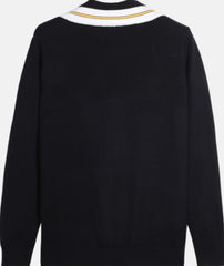 Black Bee Embroidered V-Neck Sweater