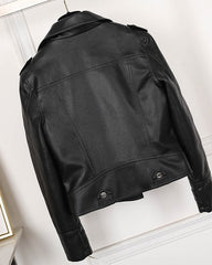 Black Biker Style Leather Jacket