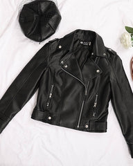 Black Biker Style Leather Jacket