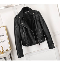 Black Biker Style Leather Jacket