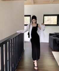 Black Bodycon Buttoned Dress