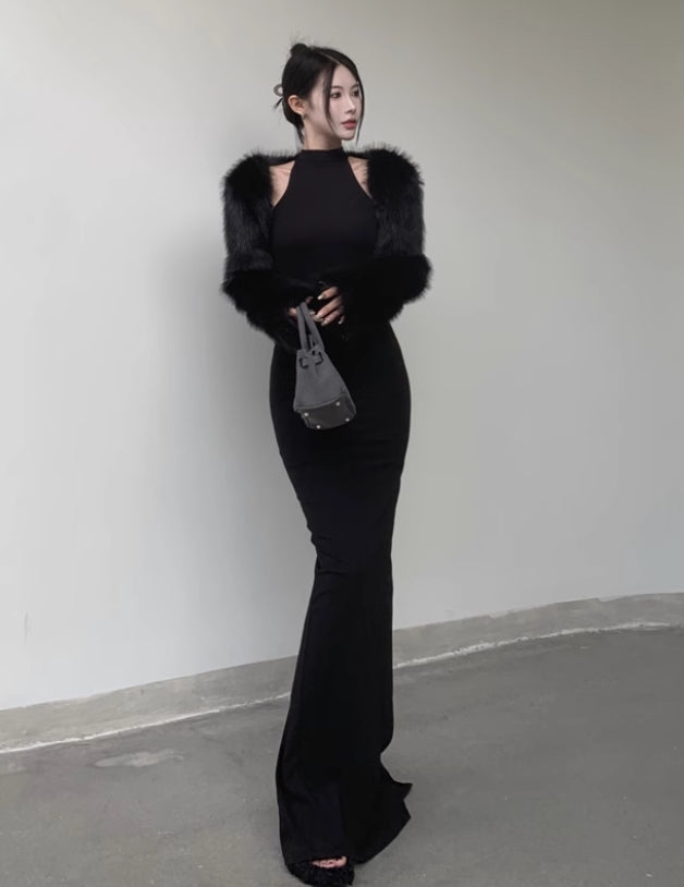Black Bodycon Long Dress