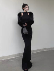Black Bodycon Long Dress