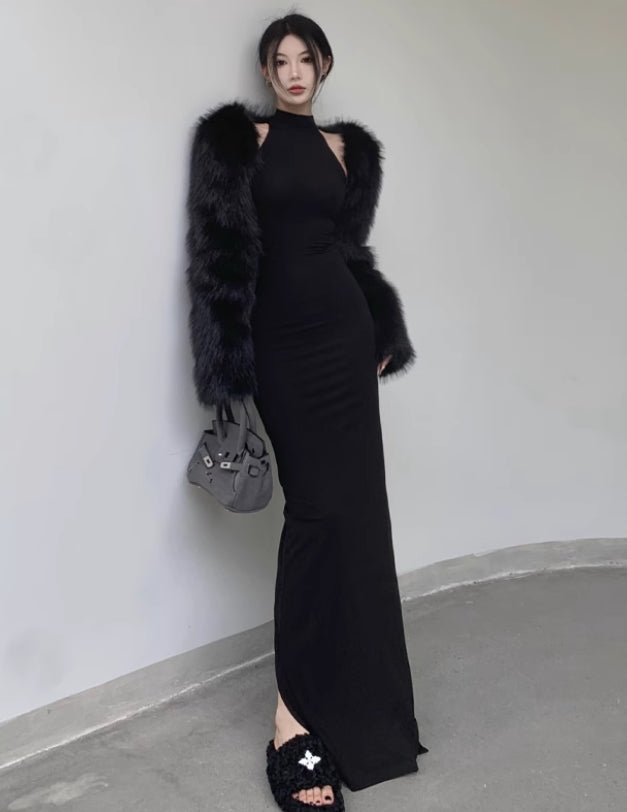 Black Bodycon Long Dress