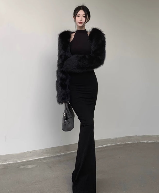 Black Bodycon Long Dress