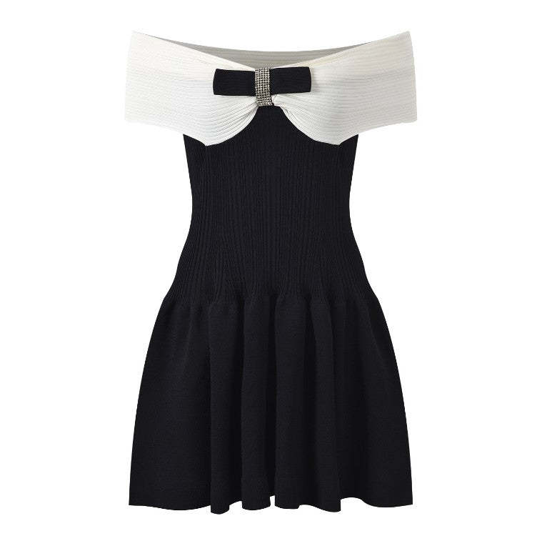Red Off-Shoulder Bow Dress