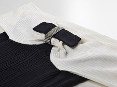 Black Bow Accent Off-Shoulder Dress