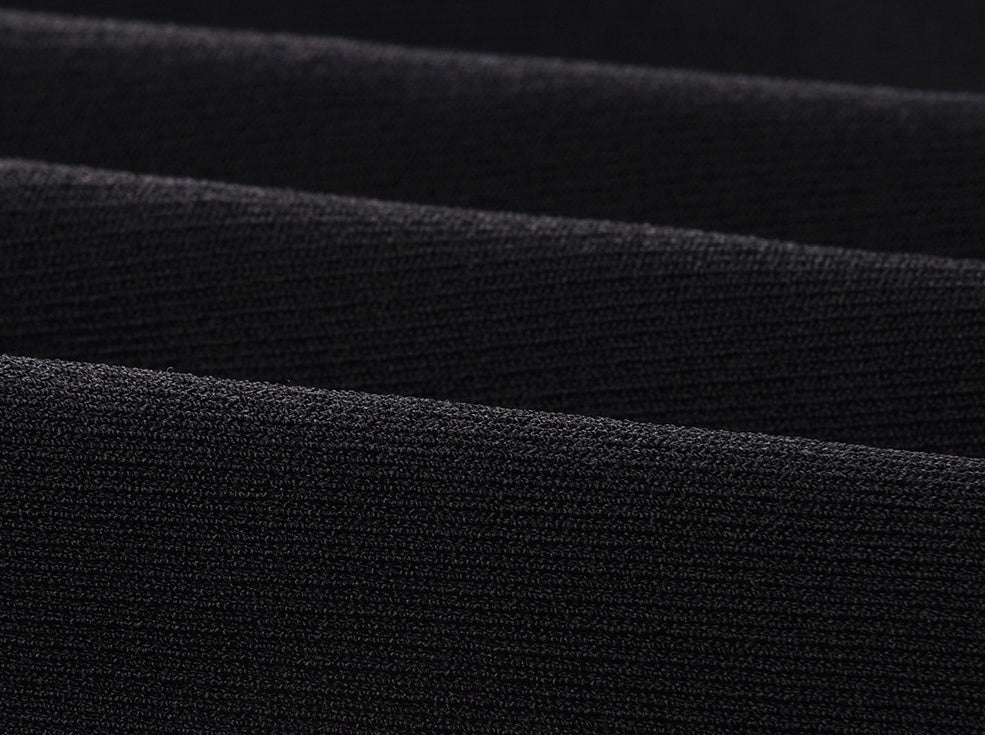Black Bow Off-Shoulder Knitted Dress