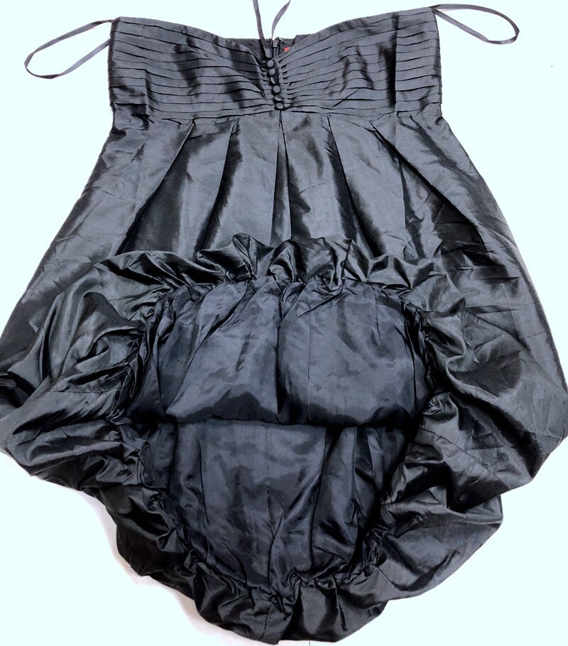 Black Buttoned Bubble Sling Top