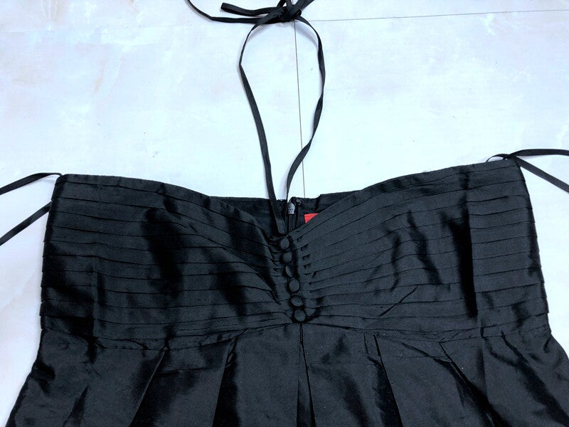 Black Buttoned Bubble Sling Top