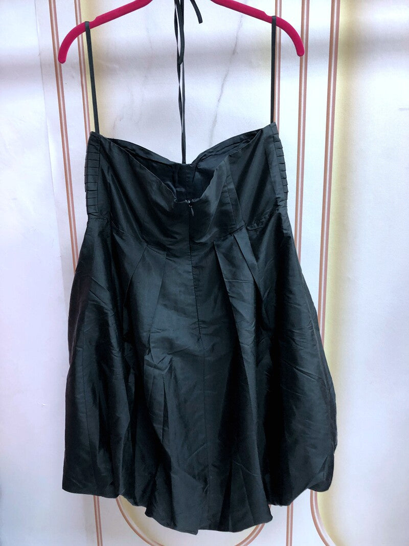 Black Buttoned Bubble Sling Top