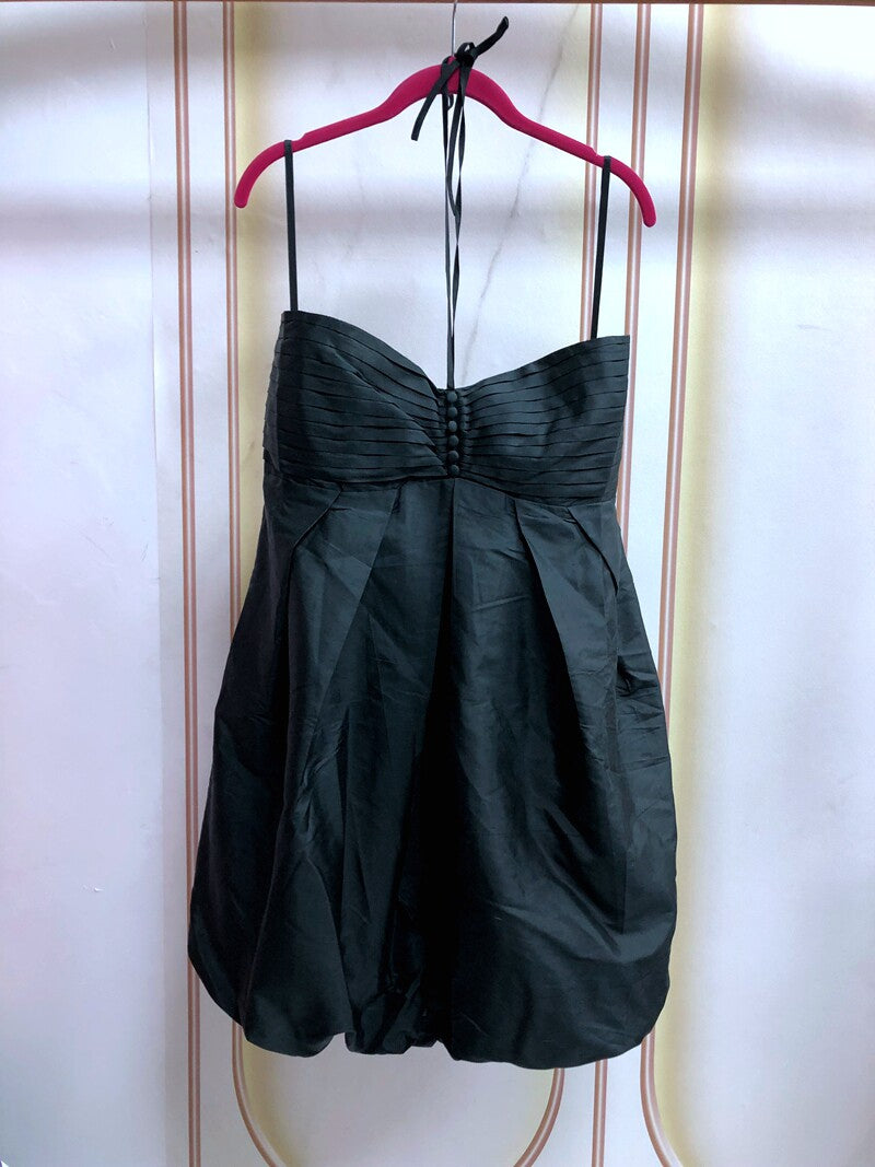 Black Buttoned Bubble Sling Top