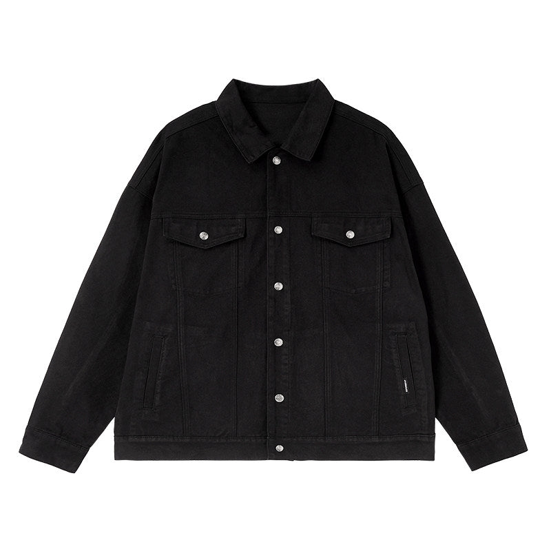 Black Casual Buttoned Jacket