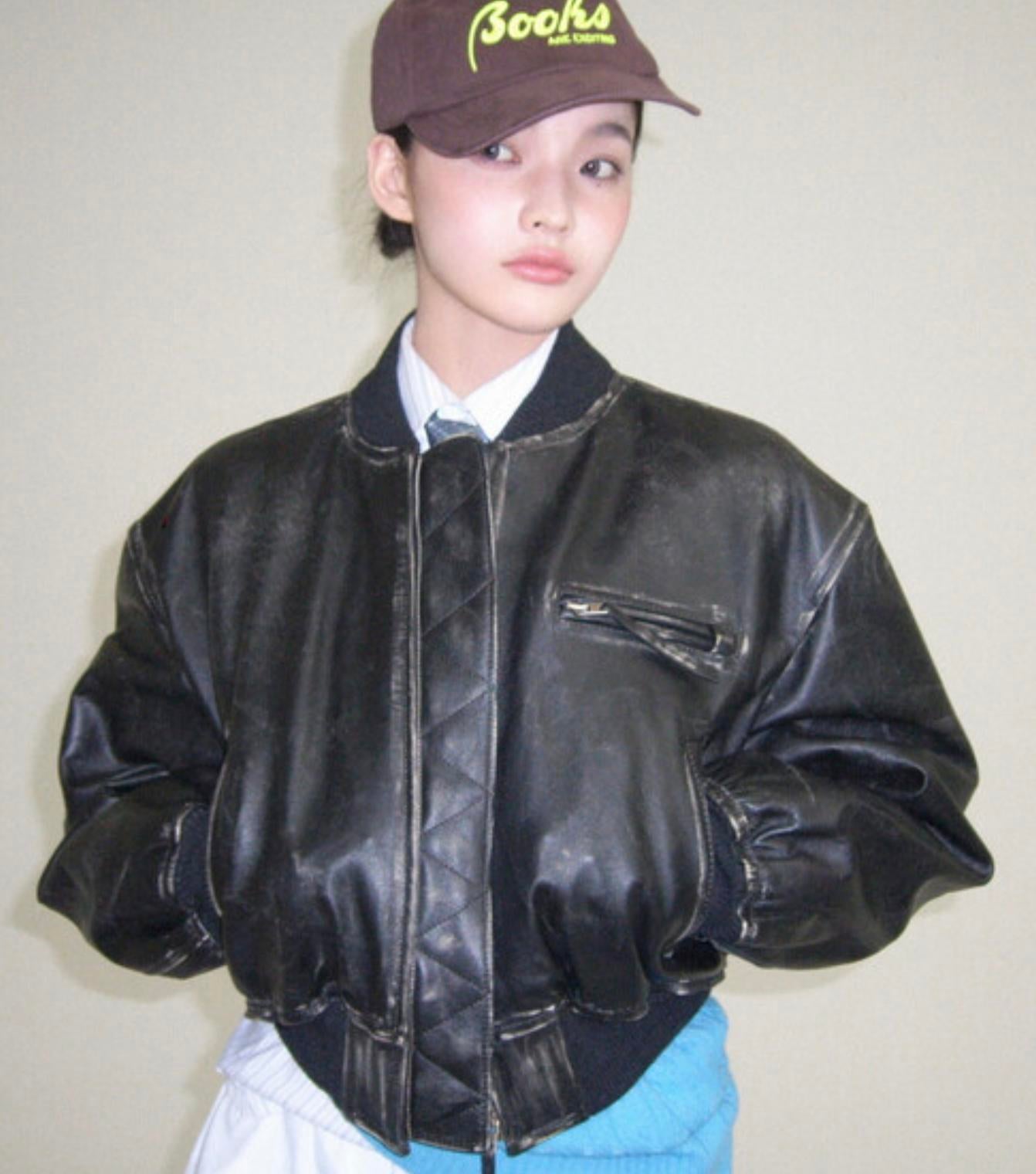 Black Chunky Faux Leather Short Biker Jacket